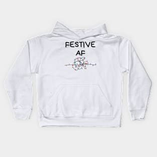 Christmas Humor. Rude, Offensive, Inappropriate Christmas Card. Festive AF. Black Kids Hoodie